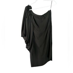 Zara woman Asymmetrical One Sleeve Mini Dress In Black size medium
